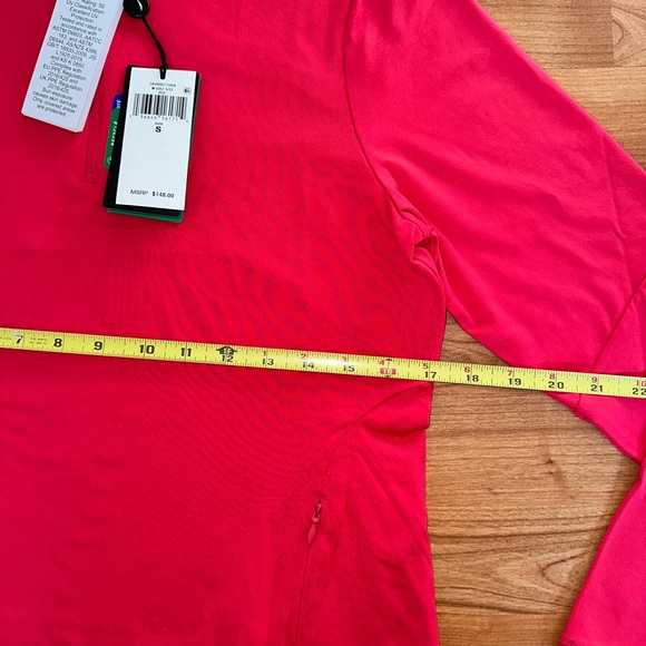 RLX Golf Ralph Lauren Women Red Stretch Jersey Quarter-Zip Pullover Size S NEW - Picture 6 of 14